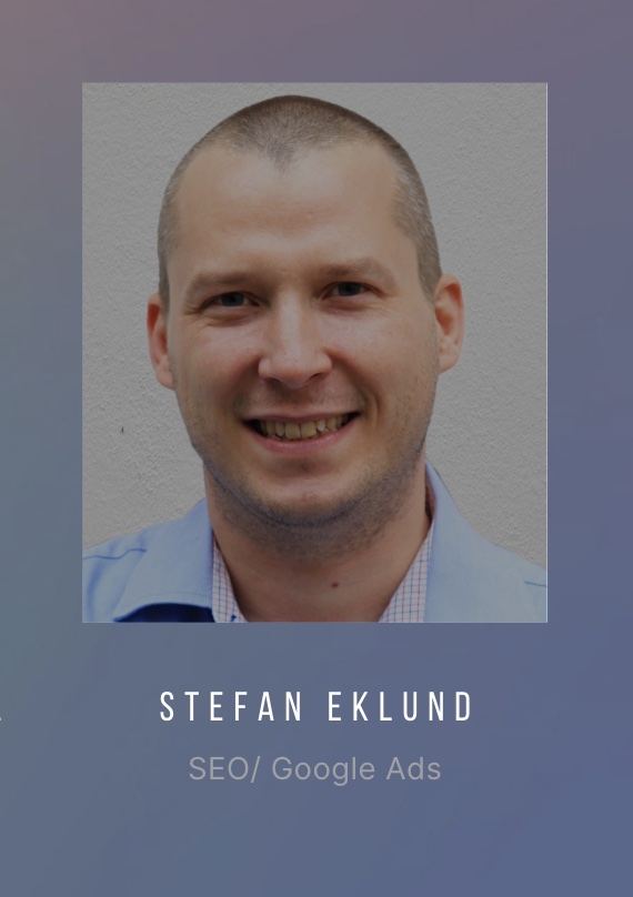 SHR Design - Samarbeidspartner - Stefan eklund - SEO / Google ads