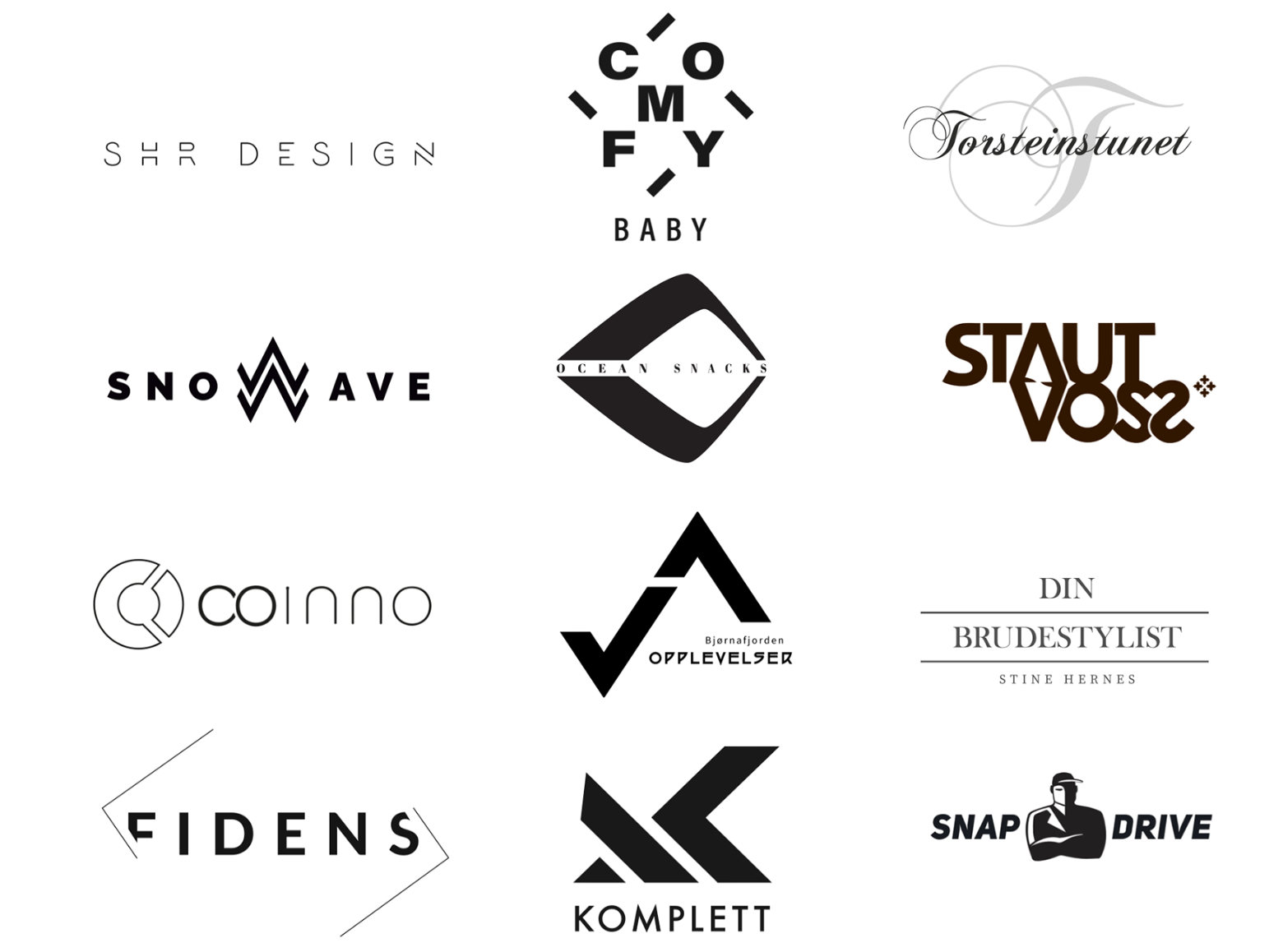 Logo - oversikt over en rekke logoer utviklet og designet av SHR Design
